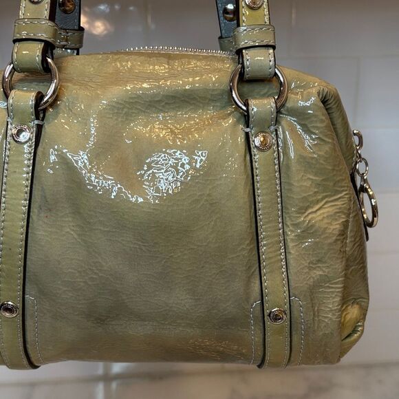 Coach Bag Purse Handbag Audrey Perforated Patent Leather Mini Satchel Pocketbook - Picture 7 of 16